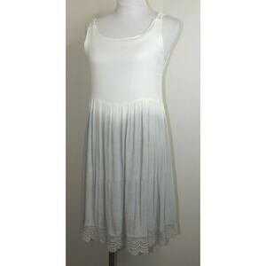 DEX Womens Crochet Gauzy DRESS - Size SMALL - White to Gray Ombre Sleeveless